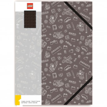 Книга для записей LEGO серая с черным кубиком (96 листов) 51668L