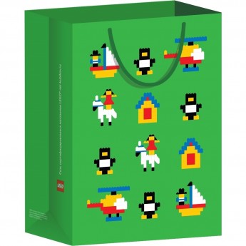 Пакет подарочный LEGO, зеленый 21,5*16,5 (xs) BagXS_green